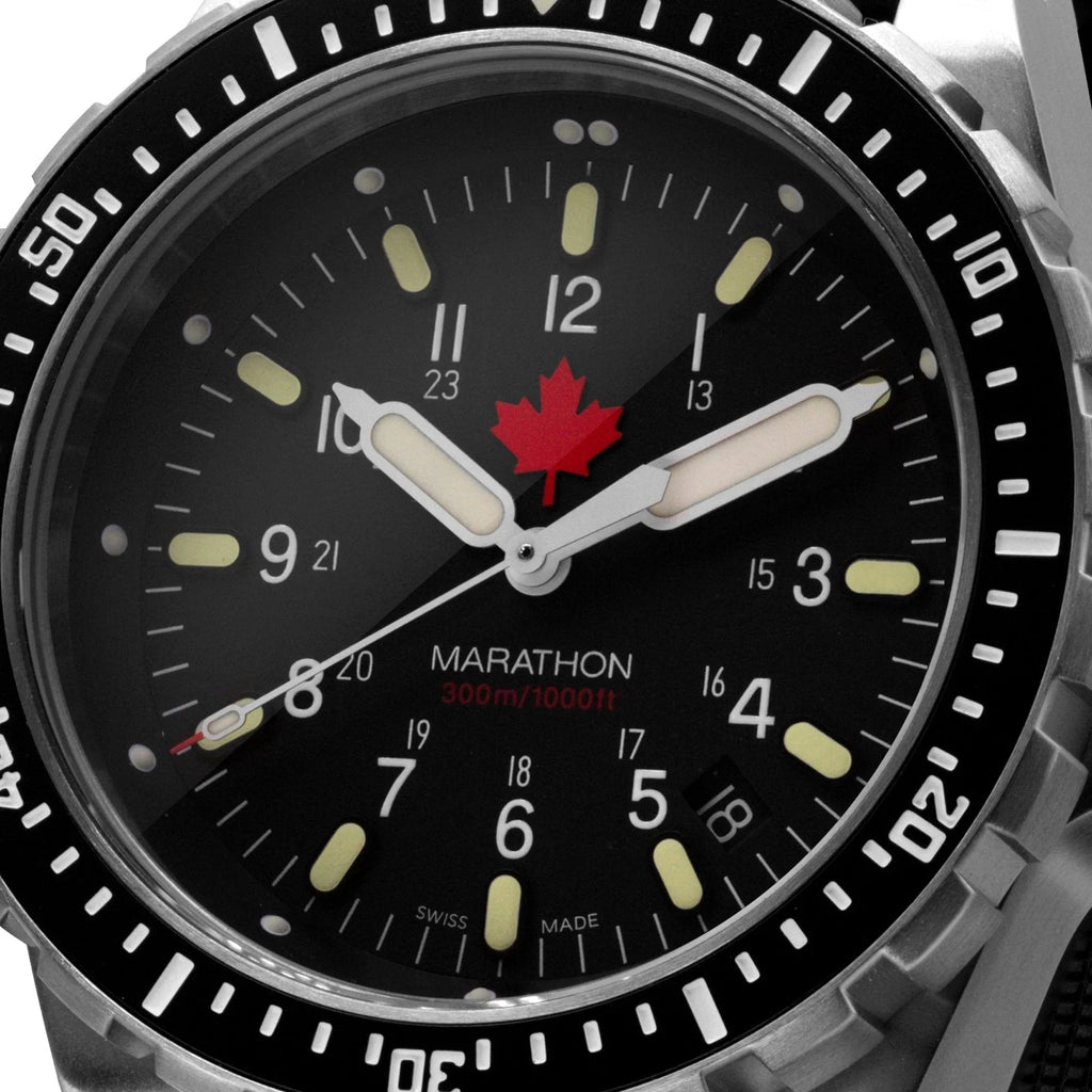 Marathon Jumbo Diver's Quartz (JSAR) - 46mm Maple Leaf dial Limited Edition Stainless Steel WW194018BRACE-MPL