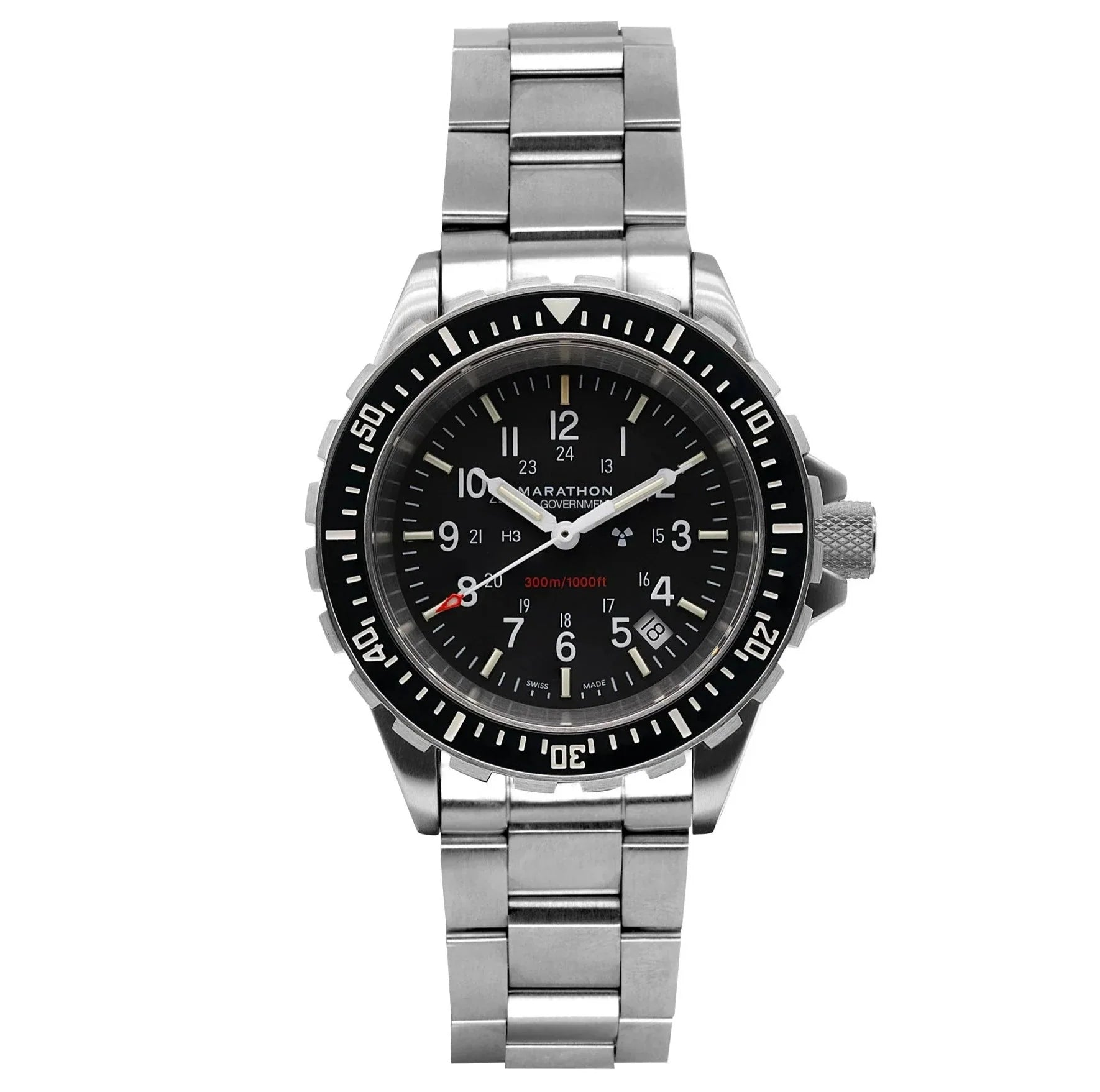 Marathon Large Diver's Quartz (TSAR) - 41mm US Government Markings Stainless Steel WW194007BRACE