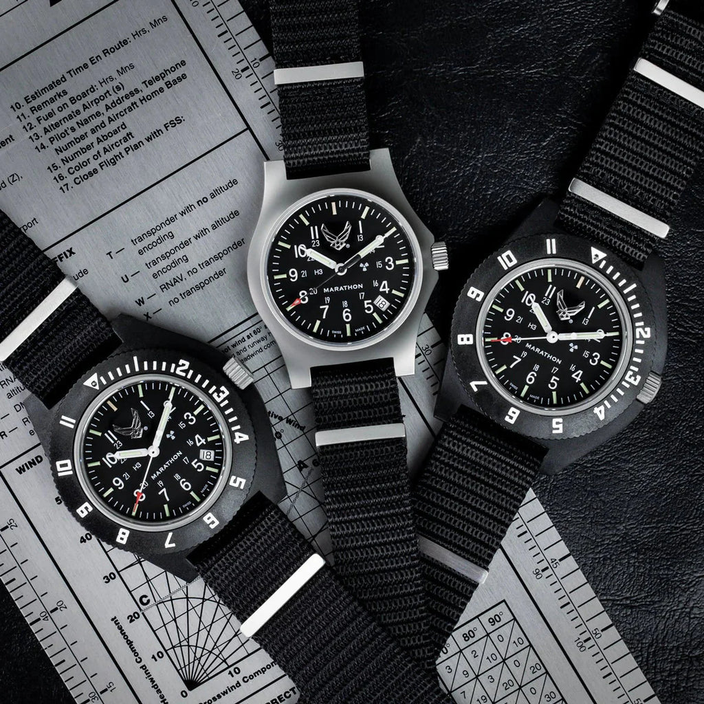 Marathon Official USAF™ Pilot's Navigator with Date - 41mm  US Air Force Marked Black WW194013BK-USAF