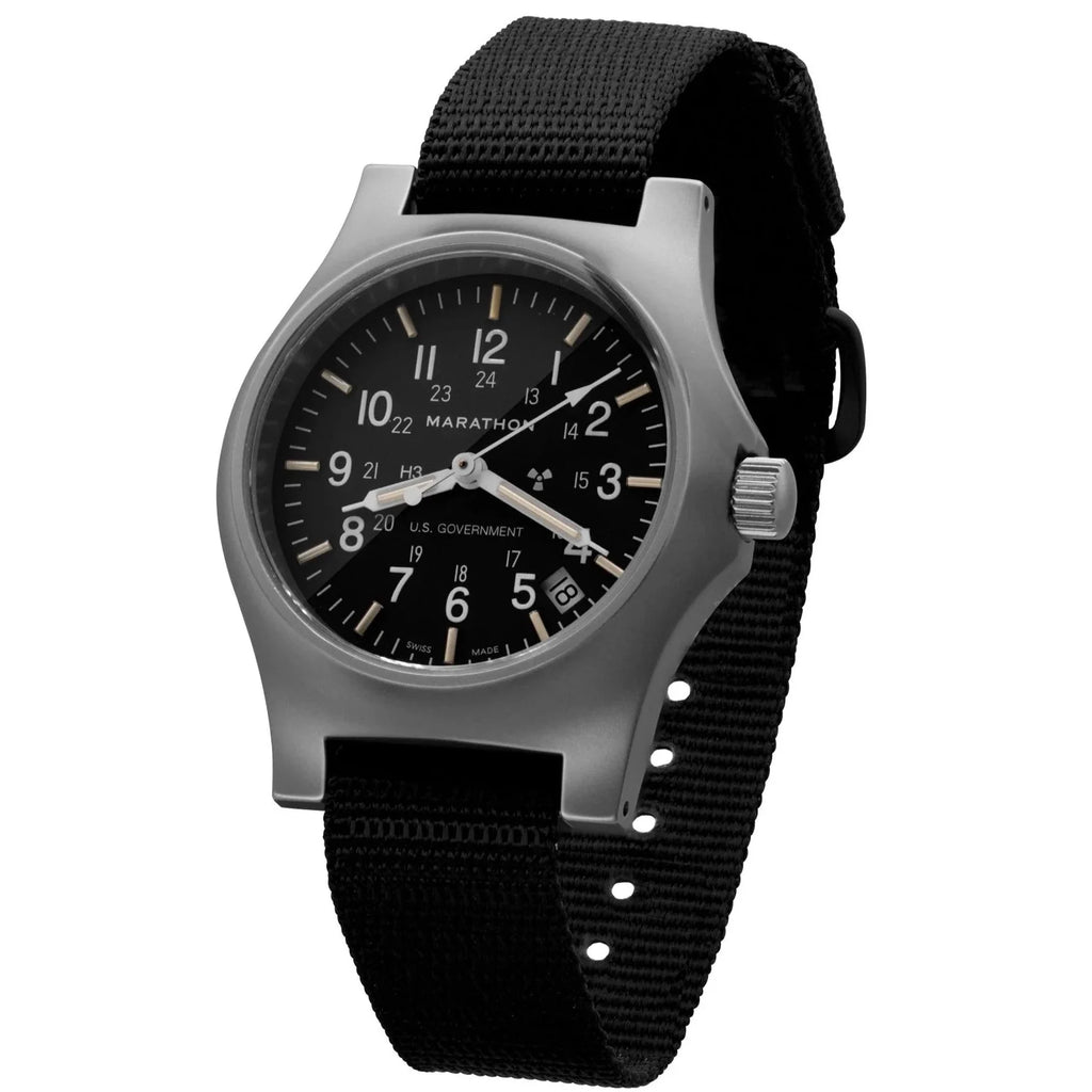 Marathon Re-Issue Stainless Steel GP Quartz with Date (GPQ) 39mm US Government Marking Stainless Steel WW194015SS