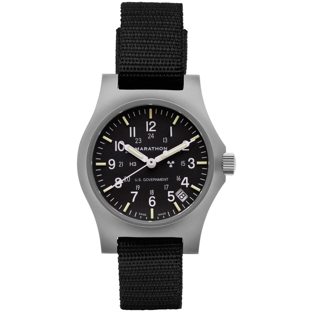 Marathon Re-Issue Stainless Steel GP Quartz with Date (GPQ) 39mm US Government Marking Stainless Steel WW194015SS