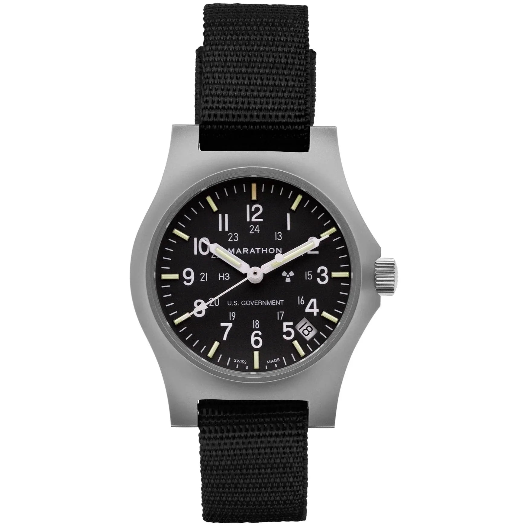Marathon Re-Issue Stainless Steel GP Quartz with Date (GPQ) 39mm US Government Marking Stainless Steel WW194015SS