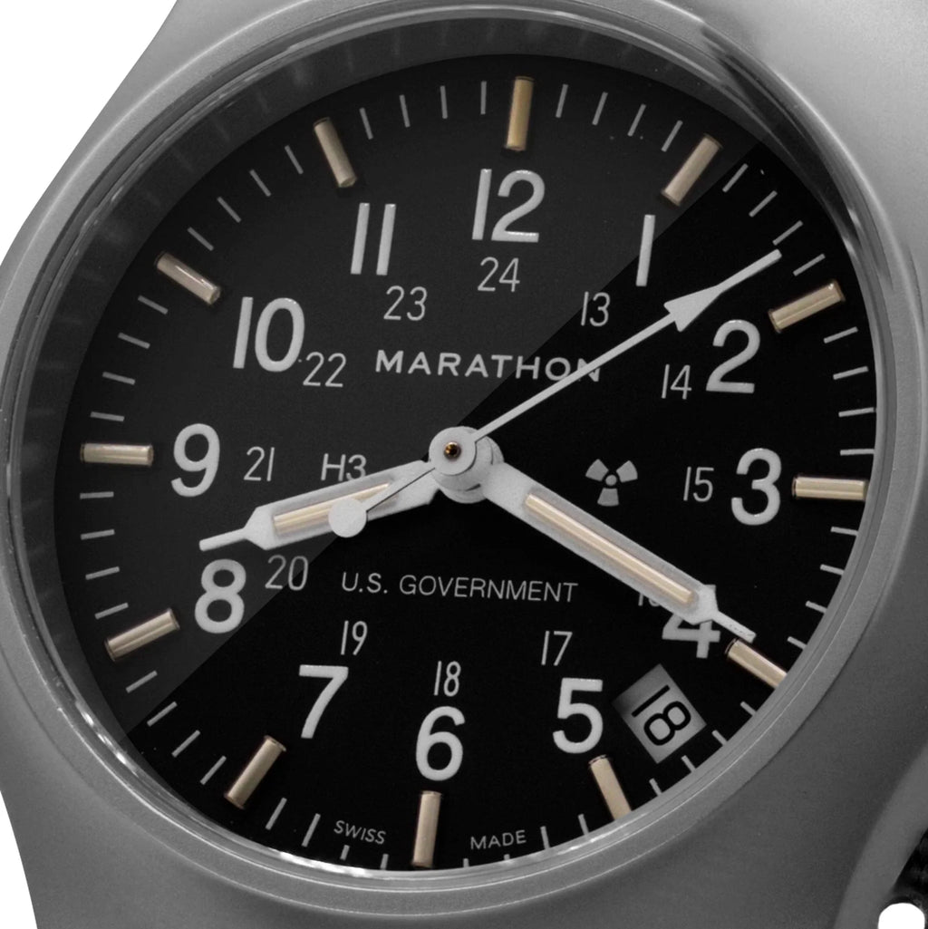 Marathon Re-Issue Stainless Steel GP Quartz with Date (GPQ) 39mm US Government Marking Stainless Steel WW194015SS