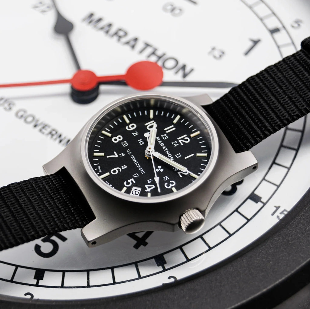 Marathon Re-Issue Stainless Steel GP Quartz with Date (GPQ) 39mm US Government Marking Stainless Steel WW194015SS