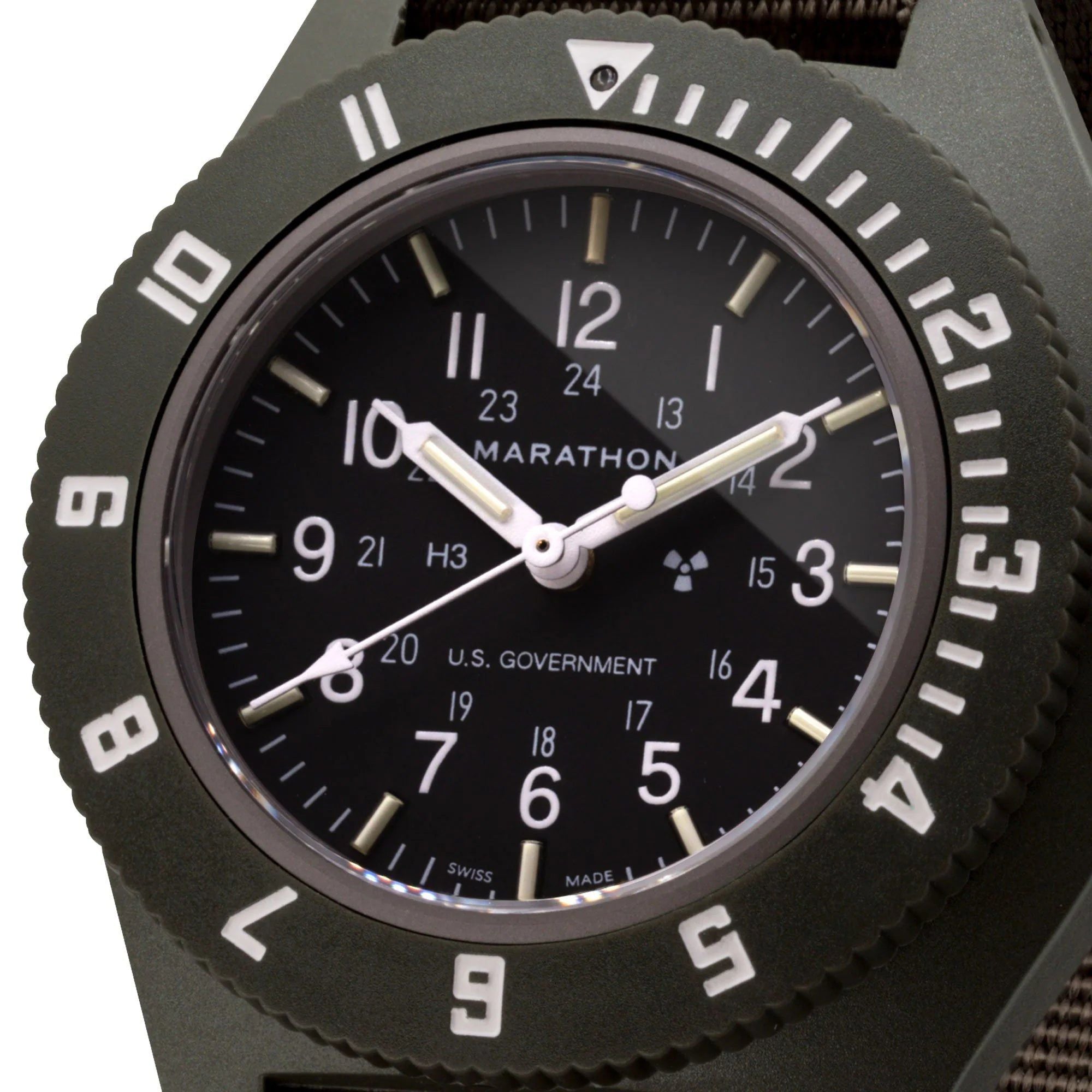 Marathon Sage Green Pilot's Navigator - 41mm - US Government Marked Ballistic Nylon Sage Green WW194001-S-SG-B