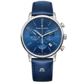 Maurice Lacroix Men's Blue Eliros Chronograph Leather Watch