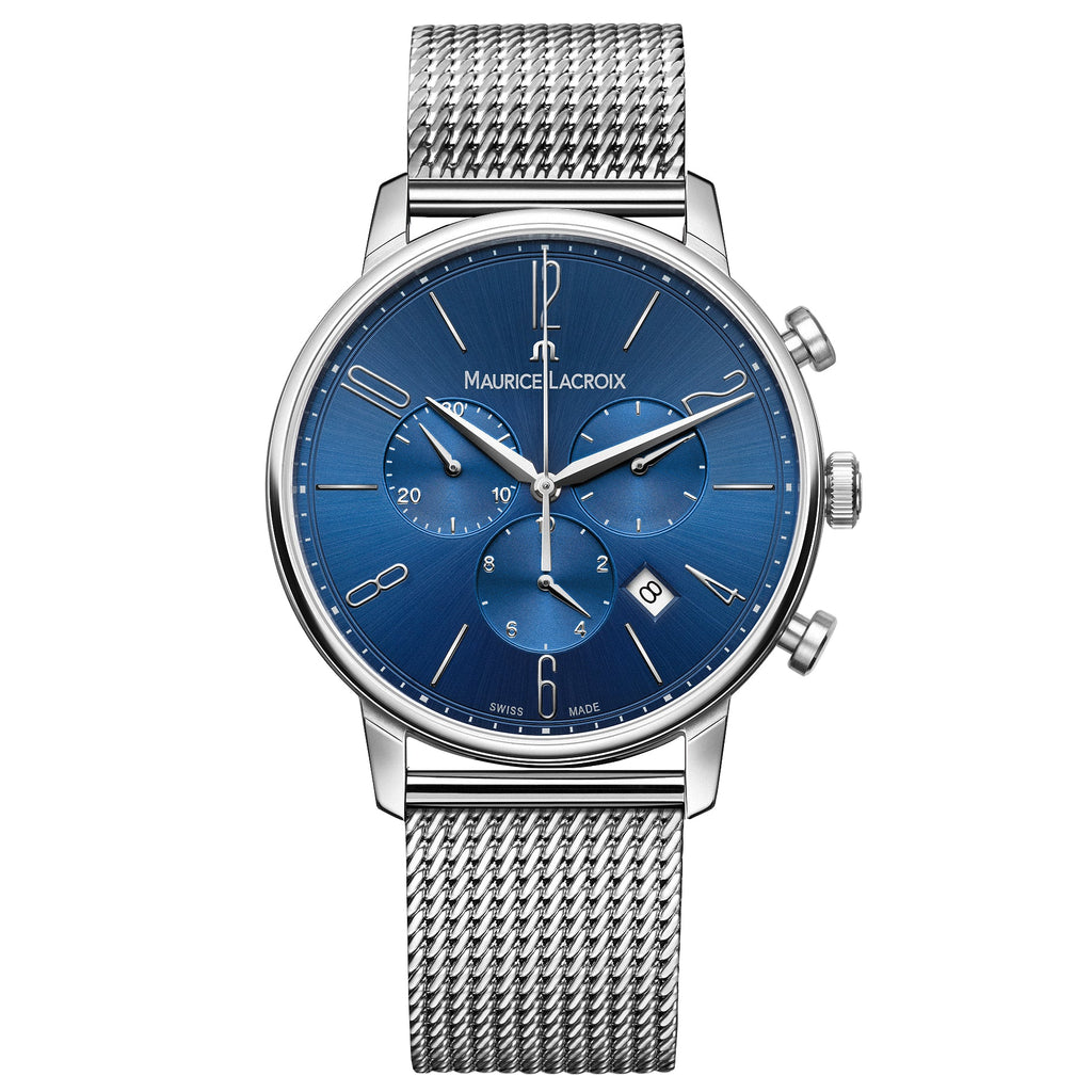 Maurice Lacroix Men's Blue Eliros Chronograph Mesh Watch