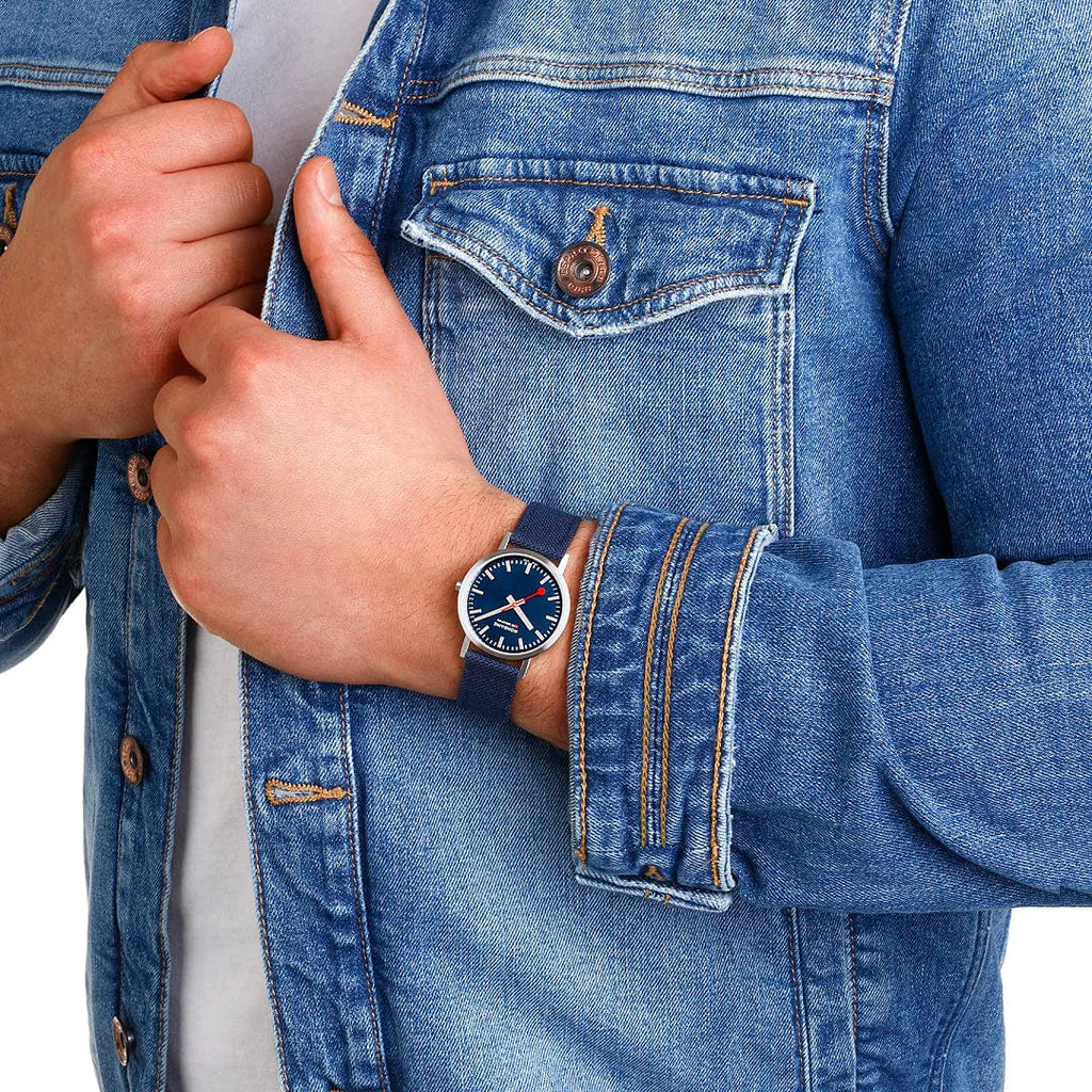 Mondaine Classic Unisex Blue Watch