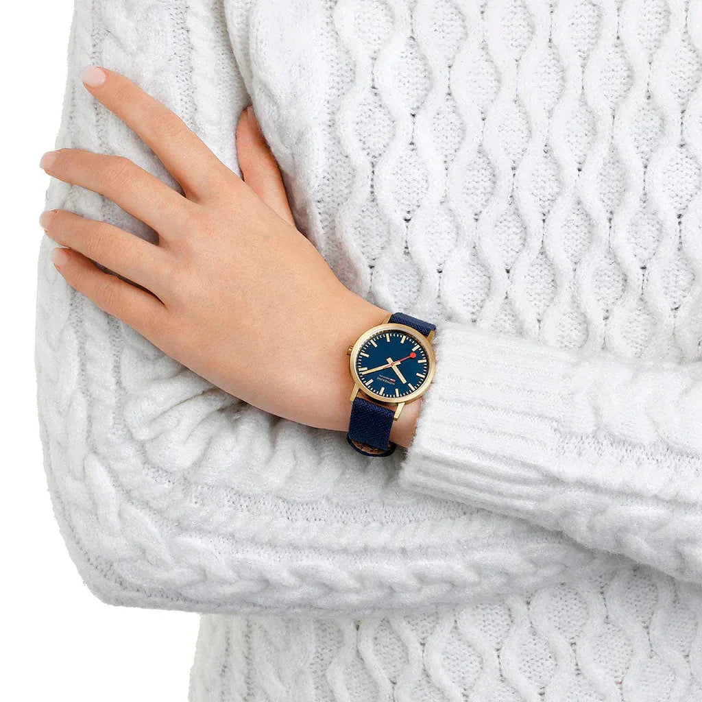 Mondaine Classic Unisex Blue Watch