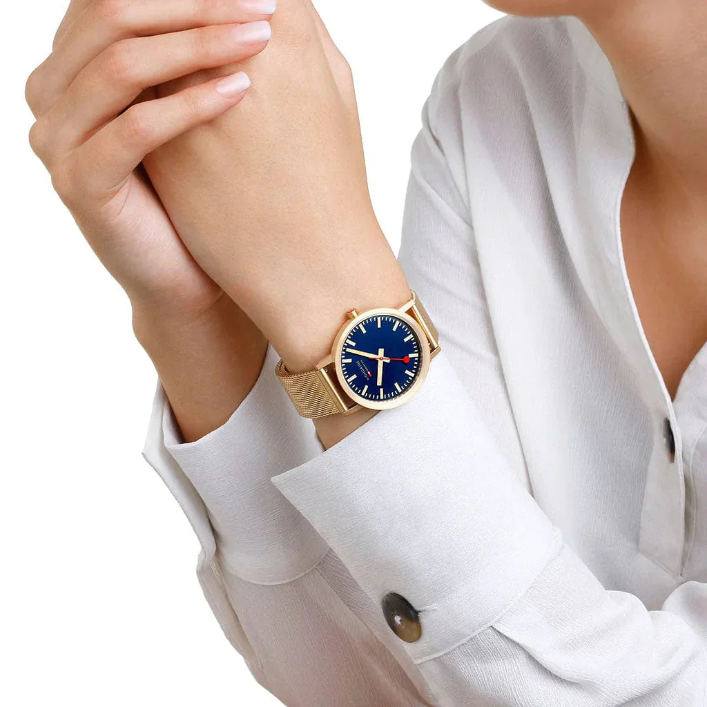 Mondaine Classic Unisex Gold Watch