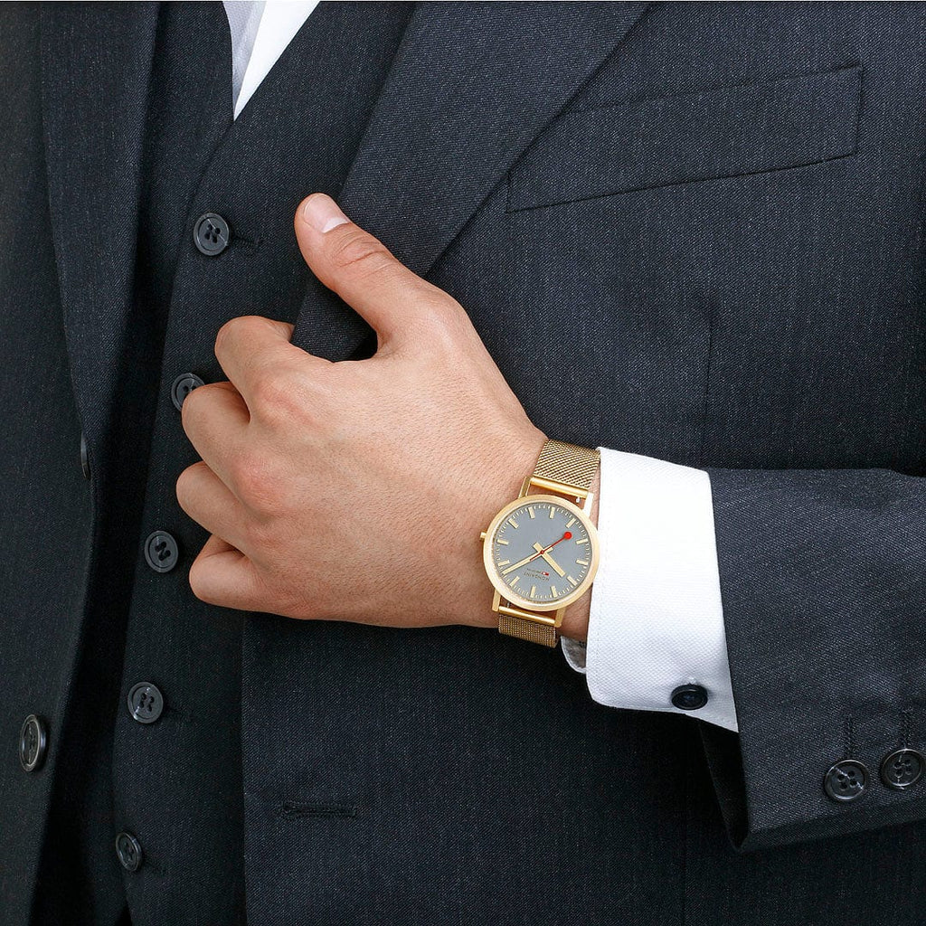 Mondaine Classic Unisex Gold Watch