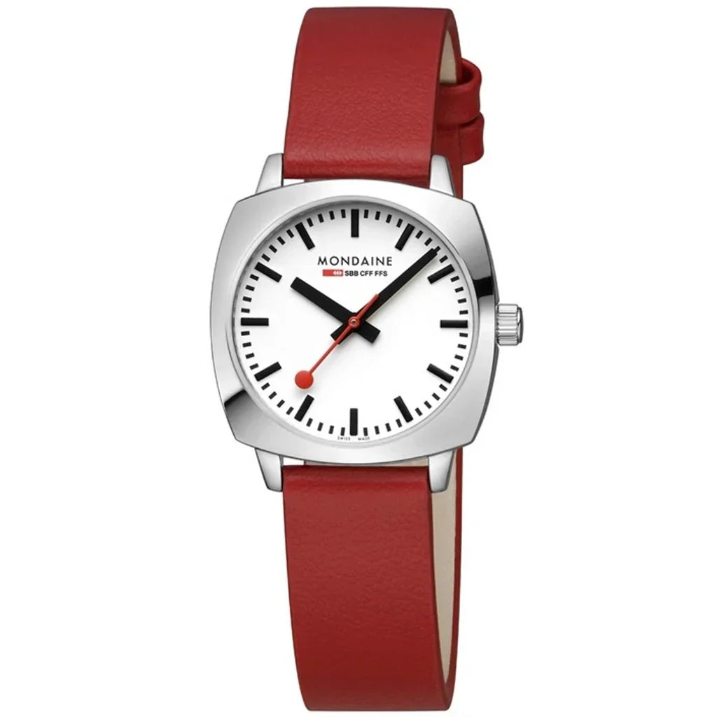Mondaine Petite Cushion Square Ladies Black Watch