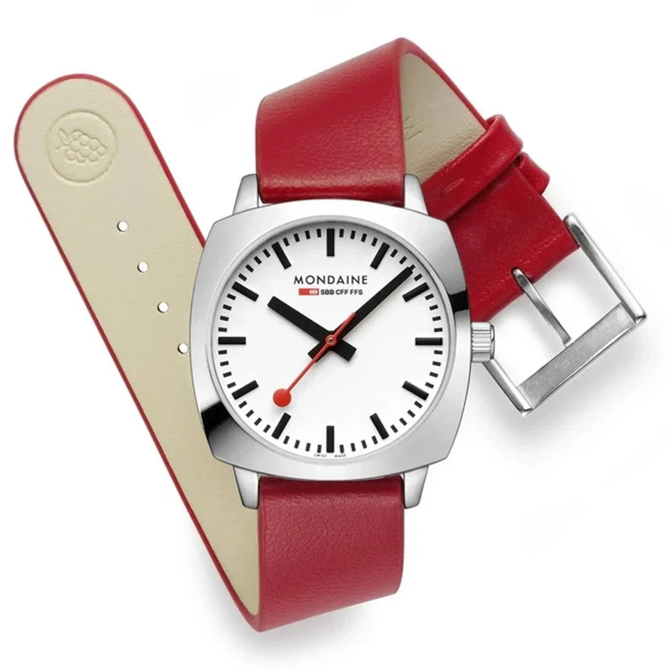 Mondaine Petite Cushion Square Ladies Black Watch