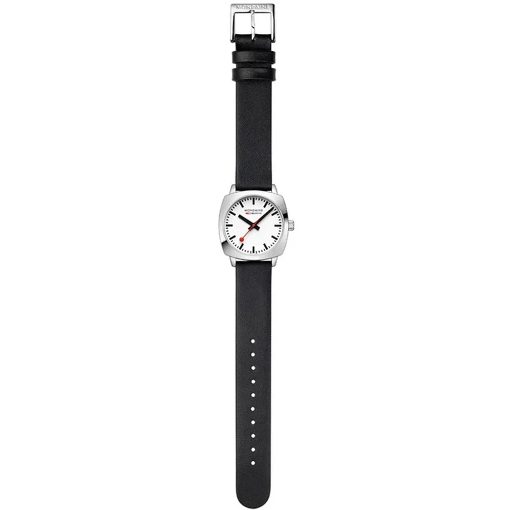 Mondaine Petite Cushion Square Ladies White Watch