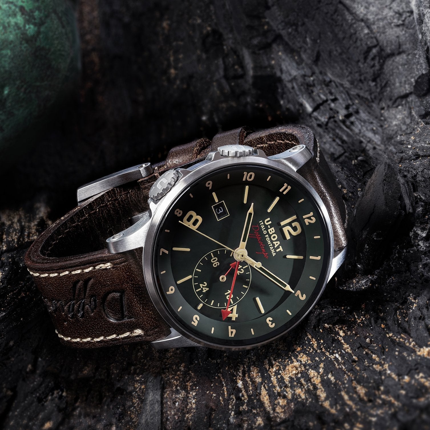 U-Boat Men's Green Calf Doppiotempo Watch