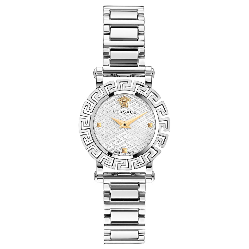 Versace Greca Glam Ladies Silver Watch