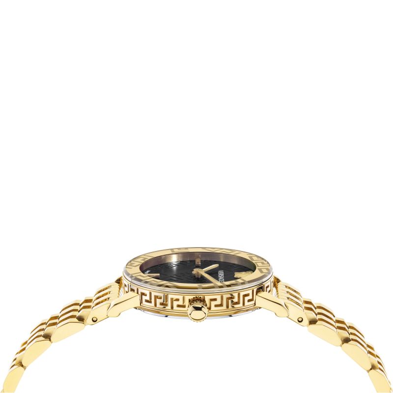 Versace Greca Glass Ladies Gold Watch