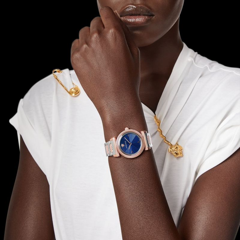 Versace V-Motif Ladies Rose Gold Watch
