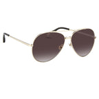 Ann Demeulemeester Unisex Sunglasses White Gold and Grey