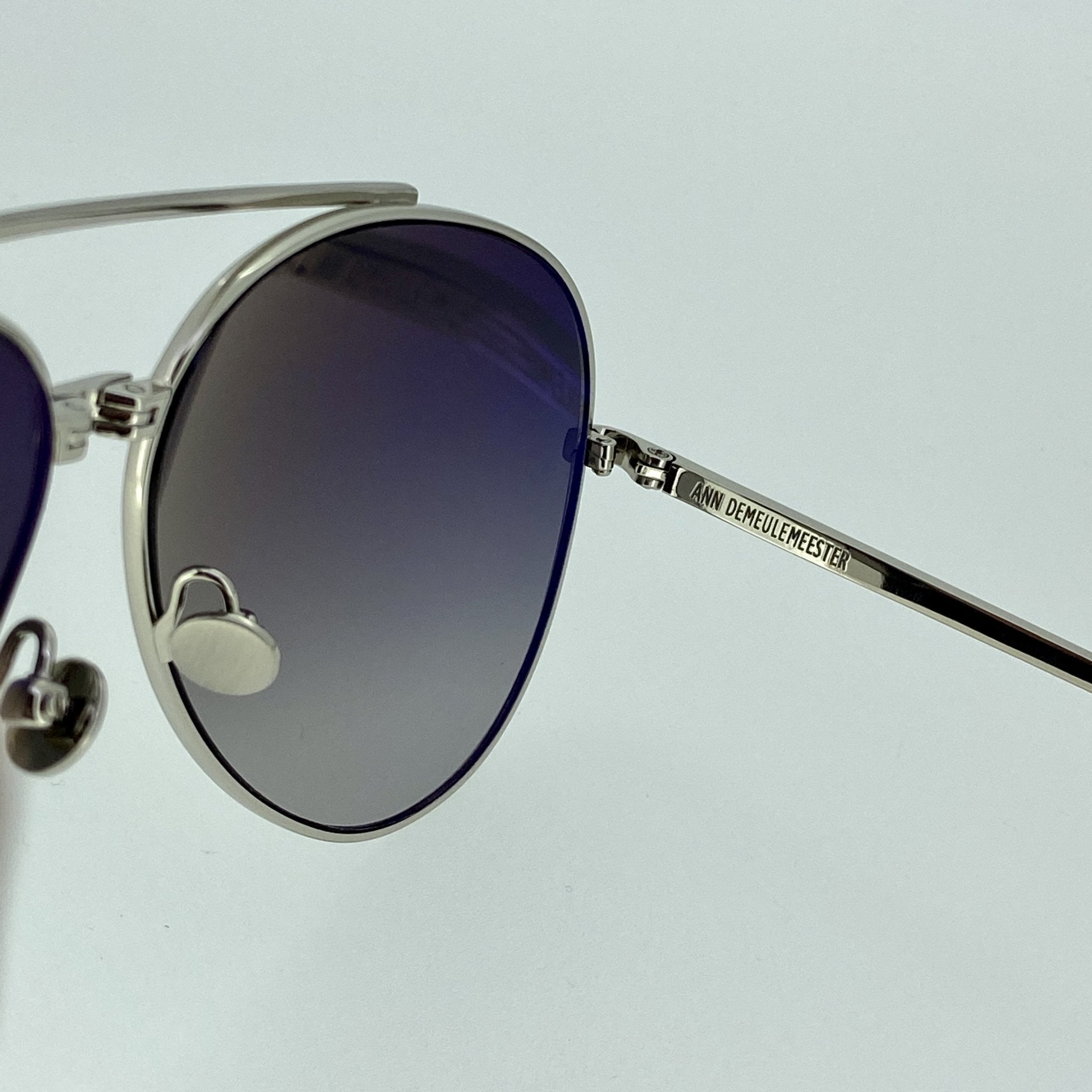 Ann Demeulemeester Unisex Sunglasses White Gold and Grey