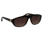 Ann Demeulemeester Sunglasses Flat Top Black and Brown Graduated