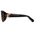 Ann Demeulemeester Sunglasses Flat Top Black and Brown Graduated