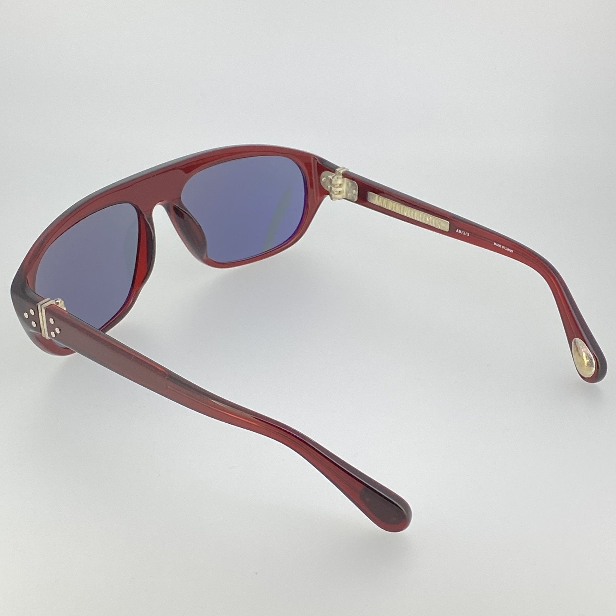 Ann Demeulemeester Men's Sunglasses Flat Top Red and Blue
