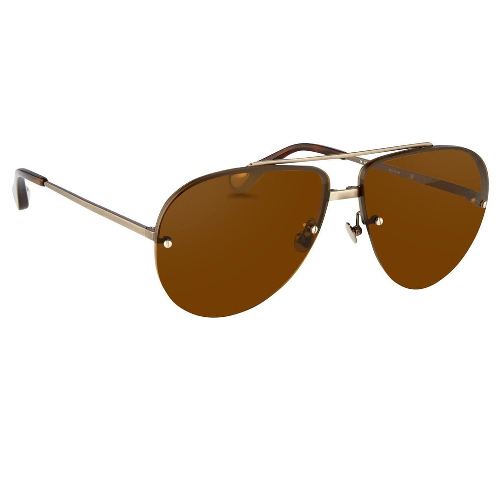 Ann Demeulemeester Men's Sunglasses White Gold and Brown