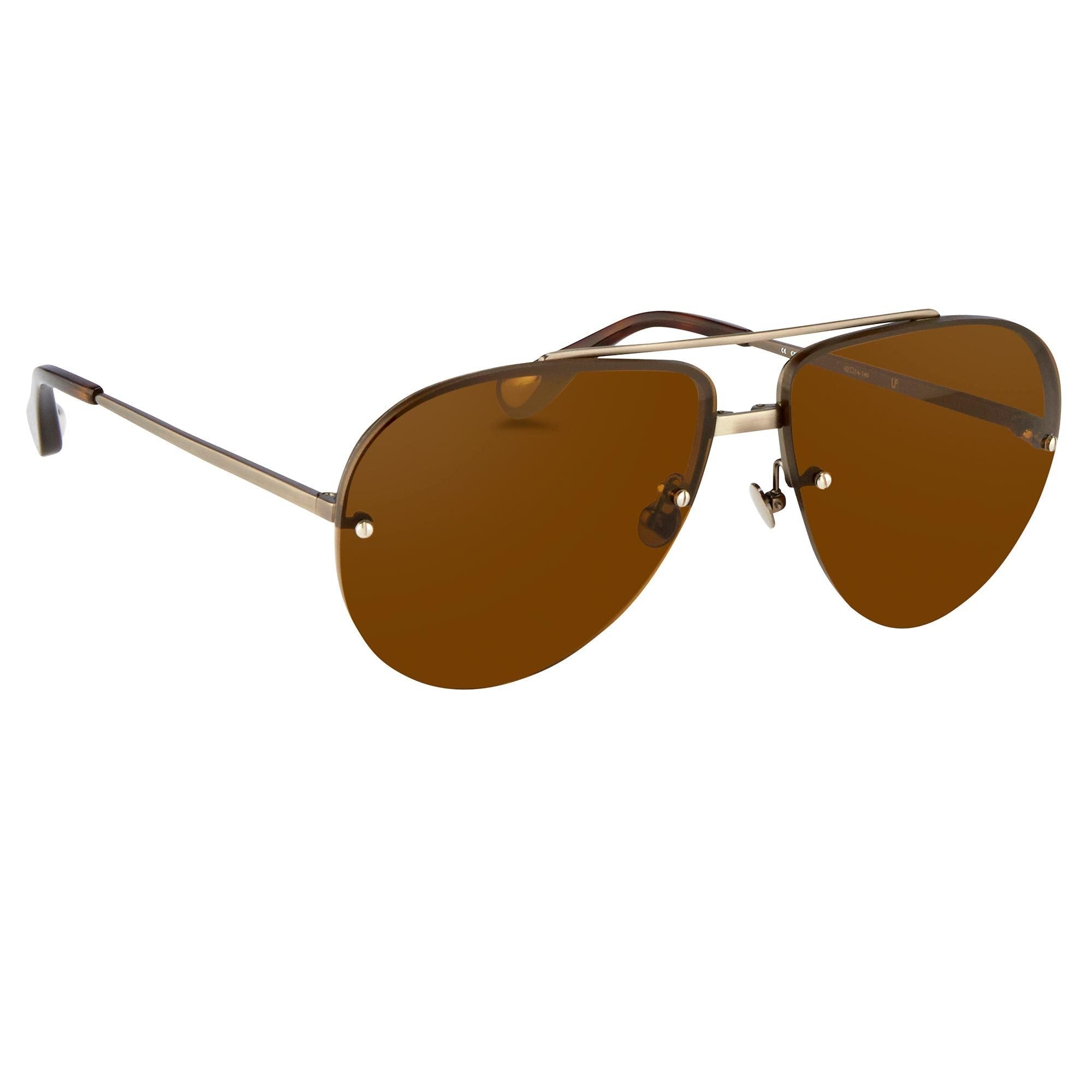 Ann Demeulemeester Men's Sunglasses White Gold and Brown