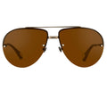 Ann Demeulemeester Men's Sunglasses White Gold and Brown
