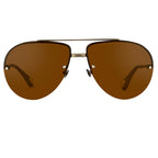Ann Demeulemeester Men's Sunglasses White Gold and Brown