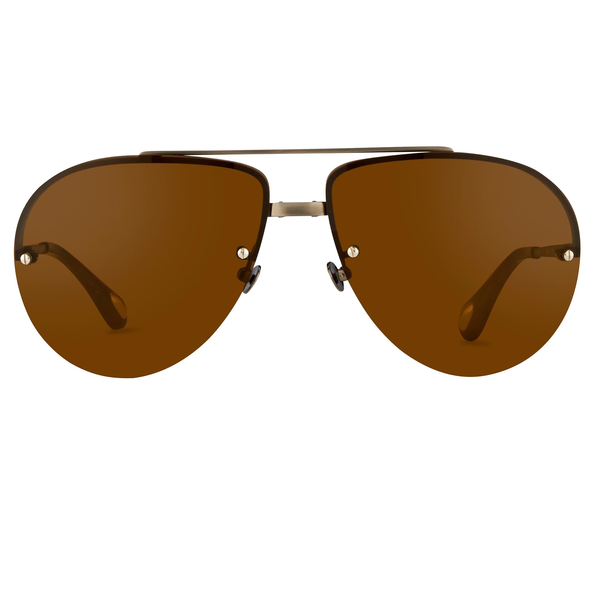 Ann Demeulemeester Men's Sunglasses White Gold and Brown