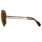Ann Demeulemeester Men's Sunglasses White Gold and Brown