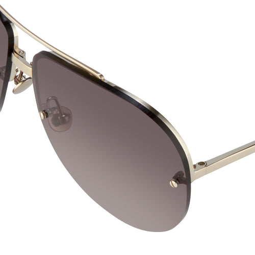 Ann Demeulemeester Men's Sunglasses White Gold and Gray