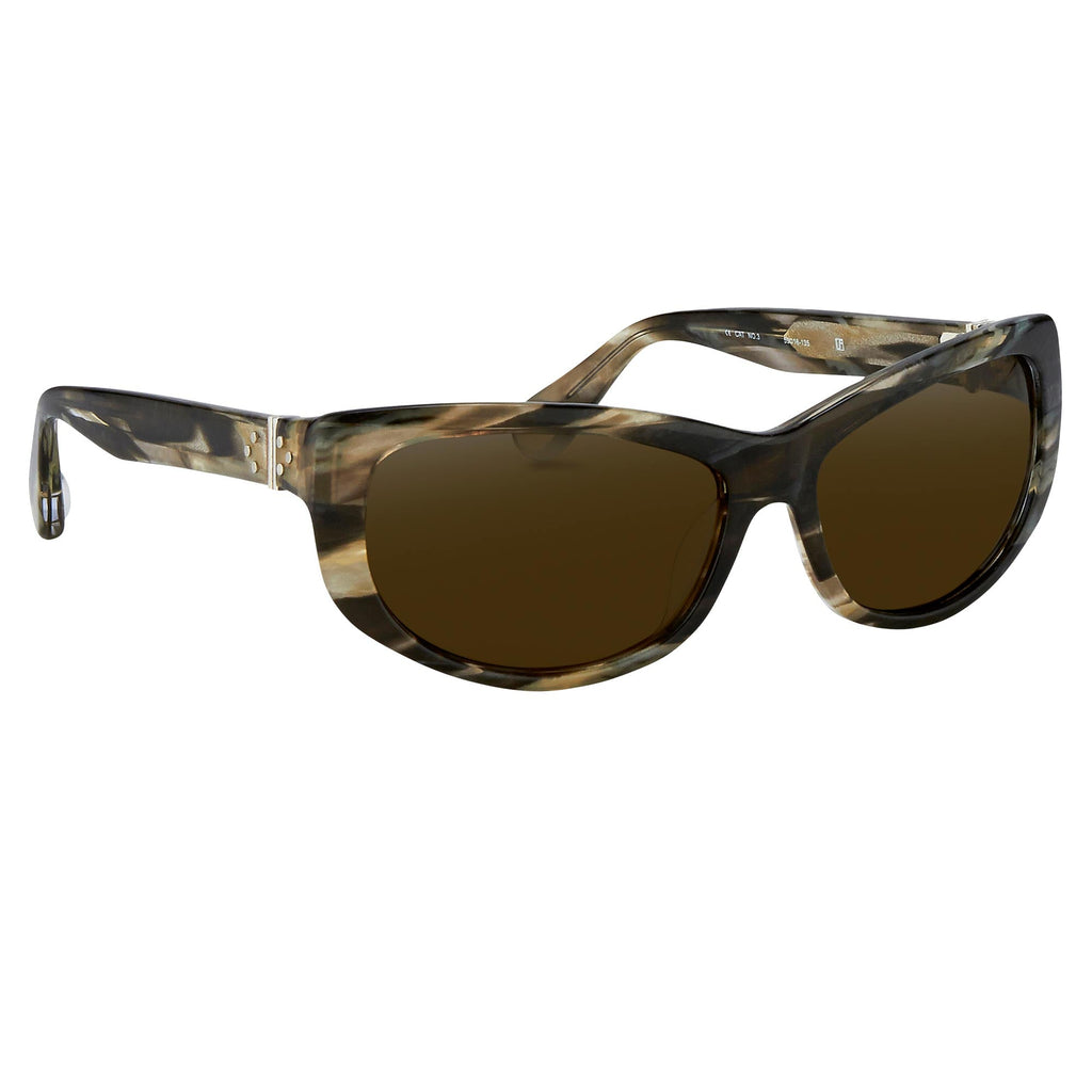 Ann Demeulemeester Ladies Sunglasses Cat Eye Tortoise Shell and Brown