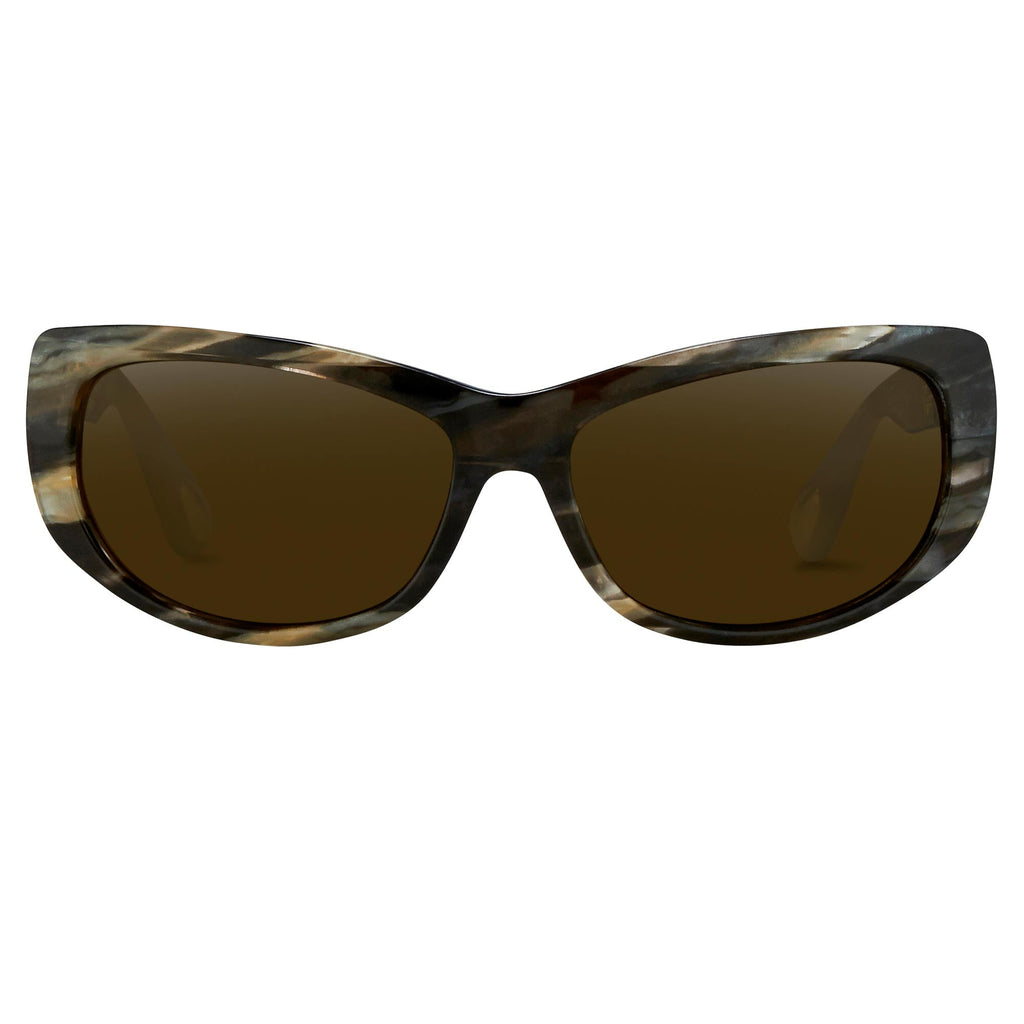 Ann Demeulemeester Ladies Sunglasses Cat Eye Tortoise Shell and Brown