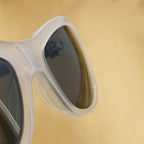 Ann Demeulemeester Ladies Sunglasses Cat Eye White and Grey