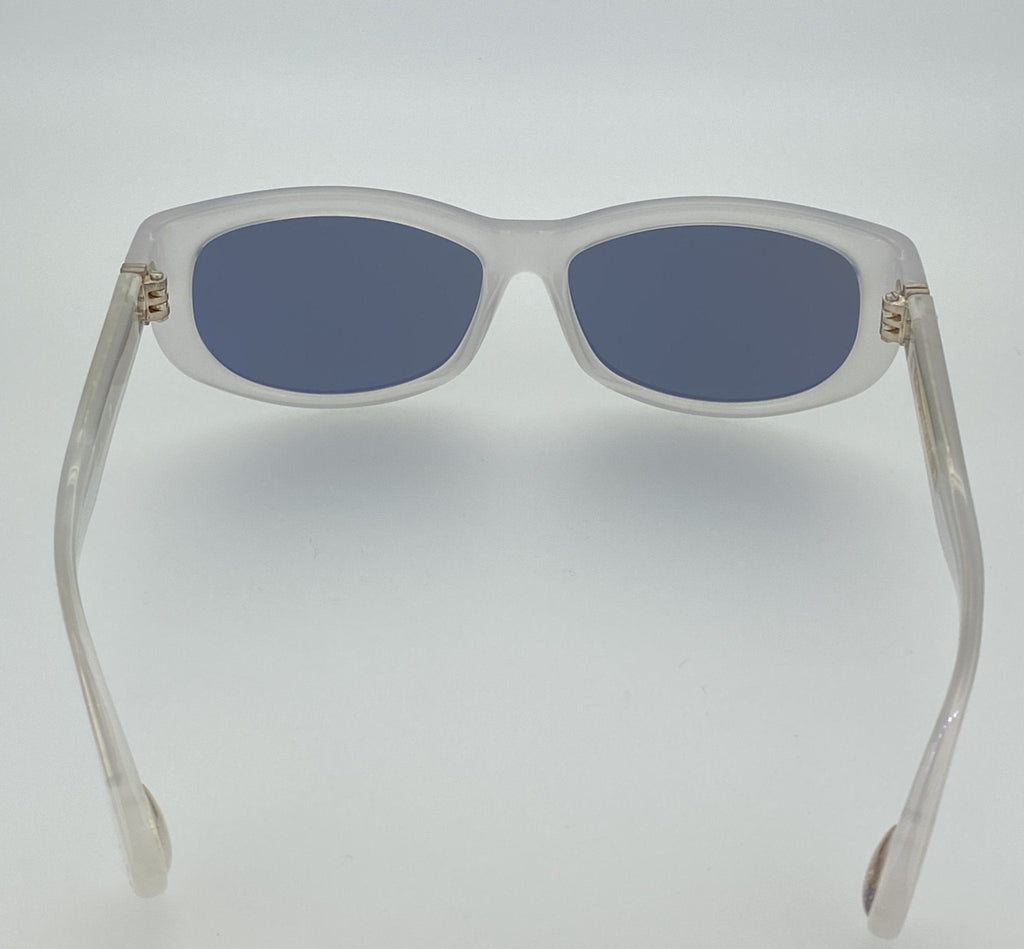 Ann Demeulemeester Ladies Sunglasses Cat Eye White and Grey