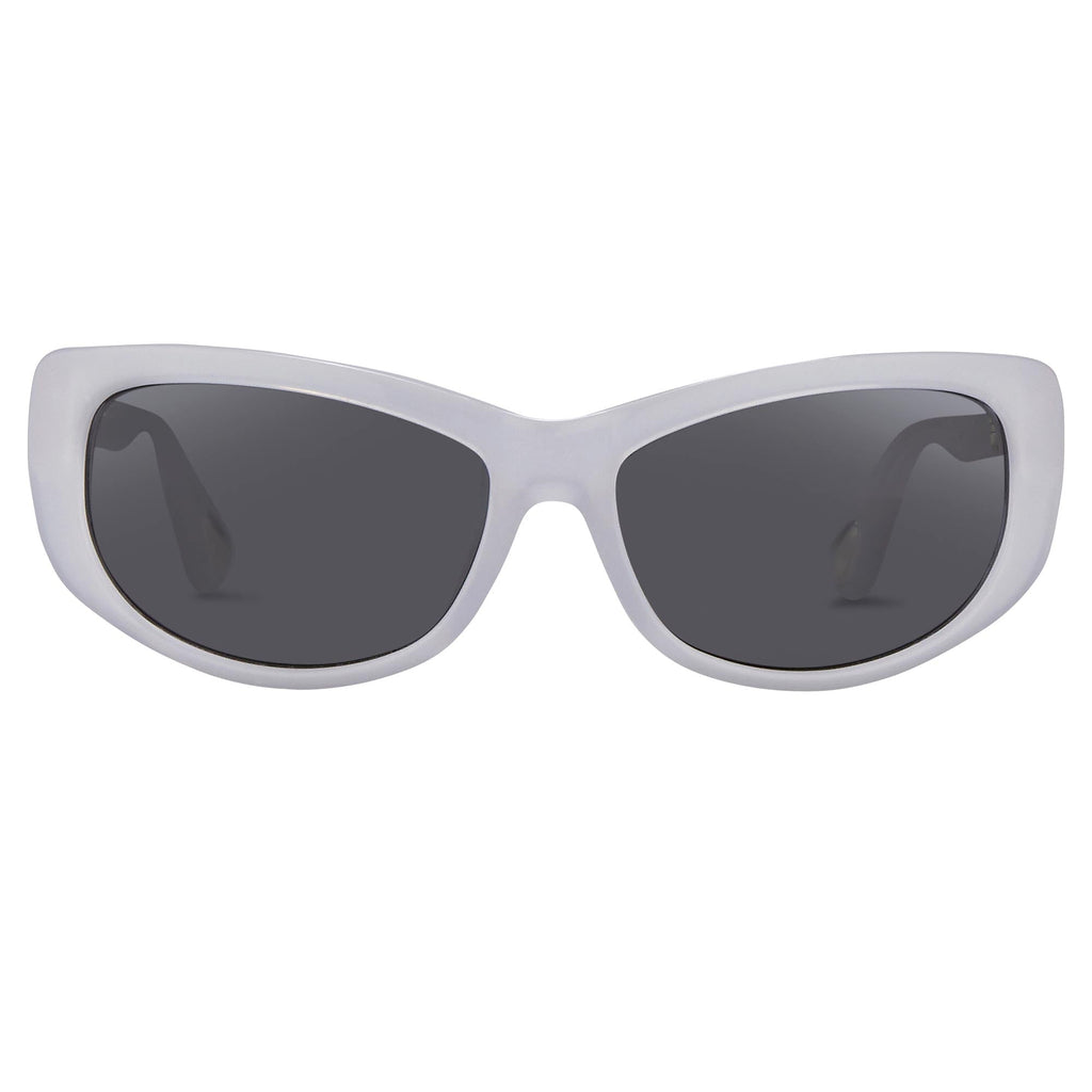 Ann Demeulemeester Ladies Sunglasses Cat Eye White and Grey