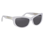 Ann Demeulemeester Ladies Sunglasses Cat Eye White and Grey