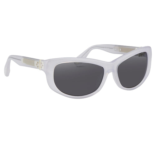 Ann Demeulemeester Ladies Sunglasses Cat Eye White and Grey