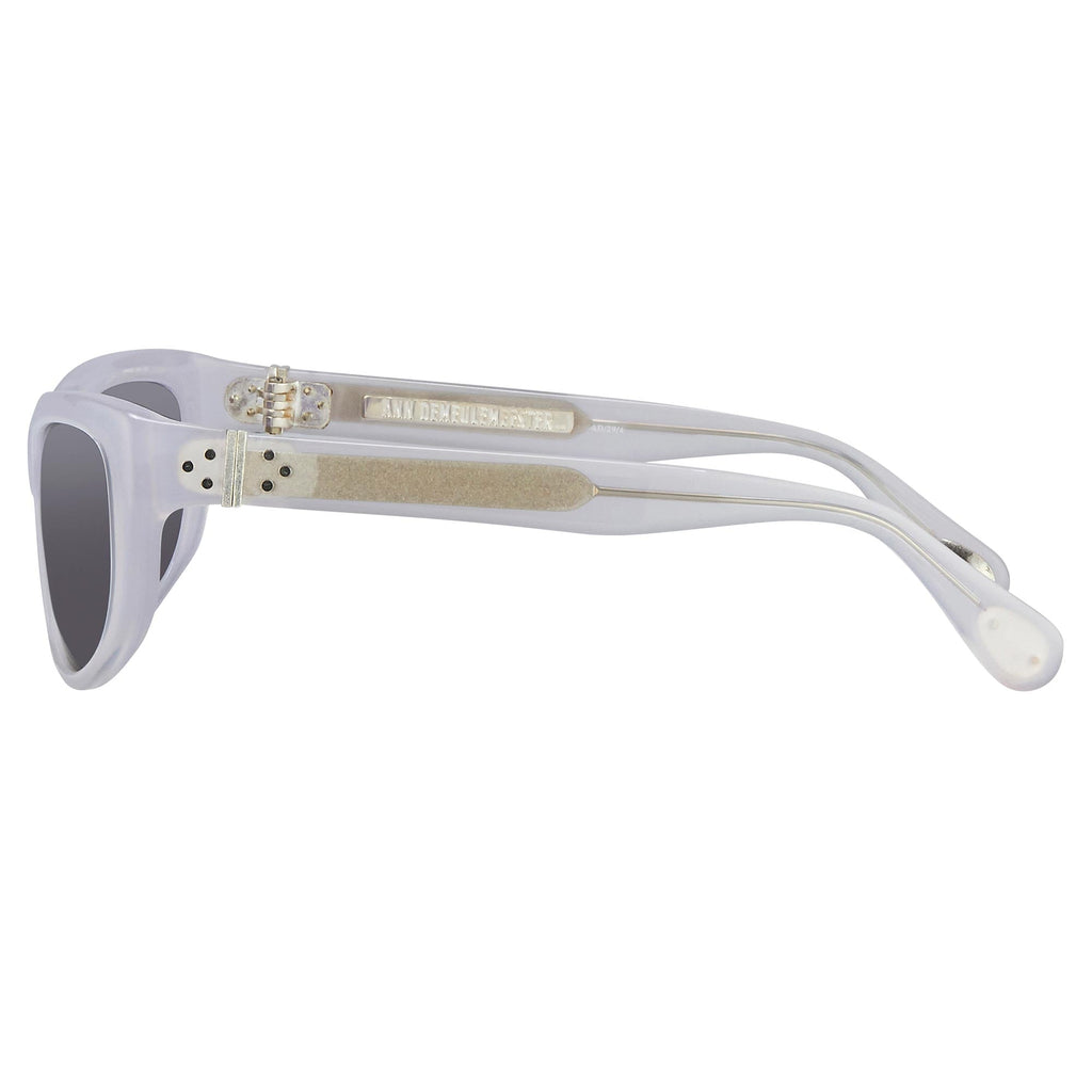 Ann Demeulemeester Ladies Sunglasses Cat Eye White and Grey