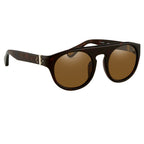 Ann Demeulemeester Sunglasses Flat Top Amber Tortoise Shell and Brown