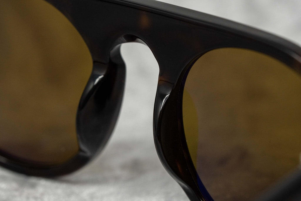 Ann Demeulemeester Sunglasses Flat Top Amber Tortoise Shell and Brown