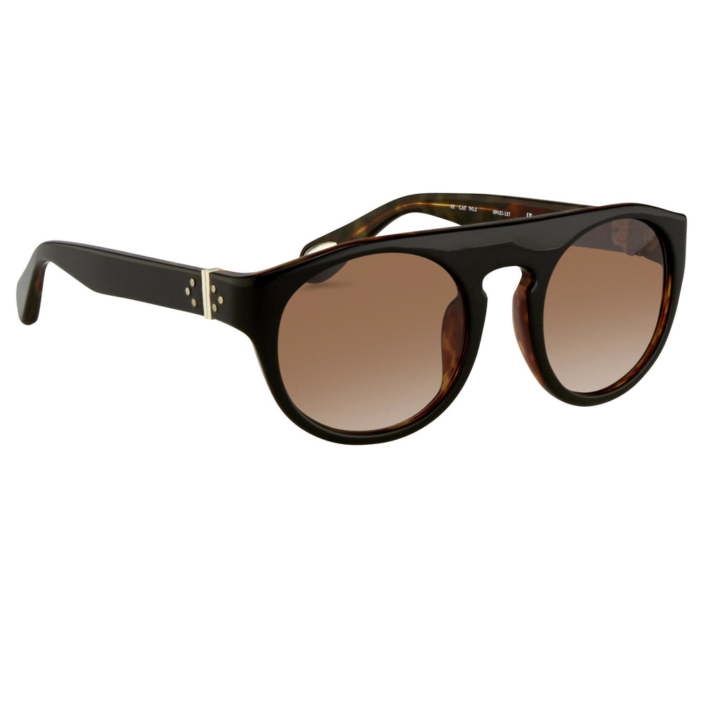 Ann Demeulemeester Sunglasses Flat Top Black and Brown