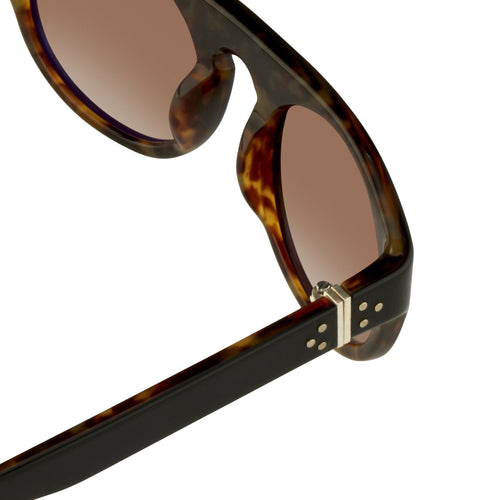 Ann Demeulemeester Sunglasses Flat Top Black and Brown
