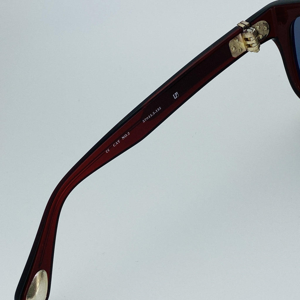 Ann Demeulemeester Sunglasses Flat Top Bordeaux Red and Blue