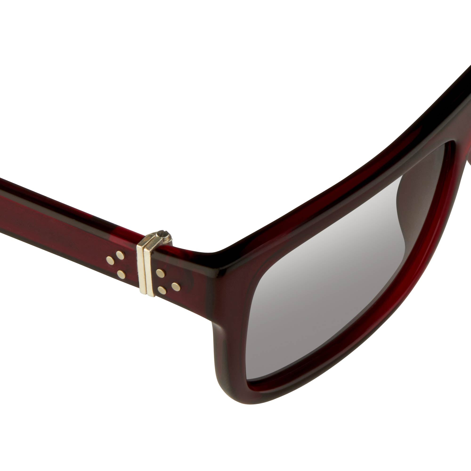 Ann Demeulemeester Sunglasses Flat Top Bordeaux Red and Blue
