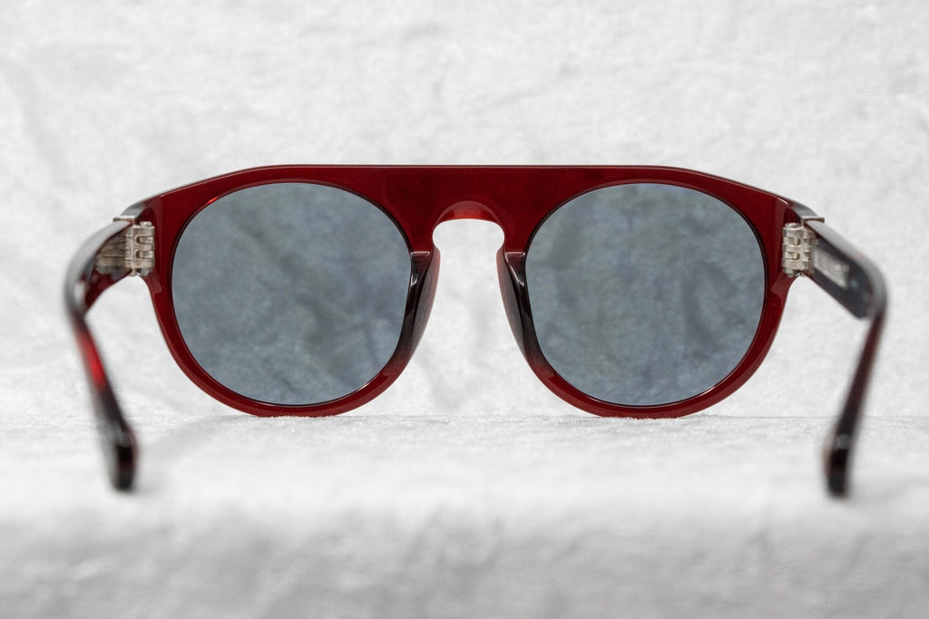 Ann Demeulemeester Sunglasses Flat Top Round Bordeaux Red and Blue