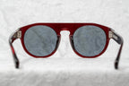 Ann Demeulemeester Sunglasses Flat Top Round Bordeaux Red and Blue